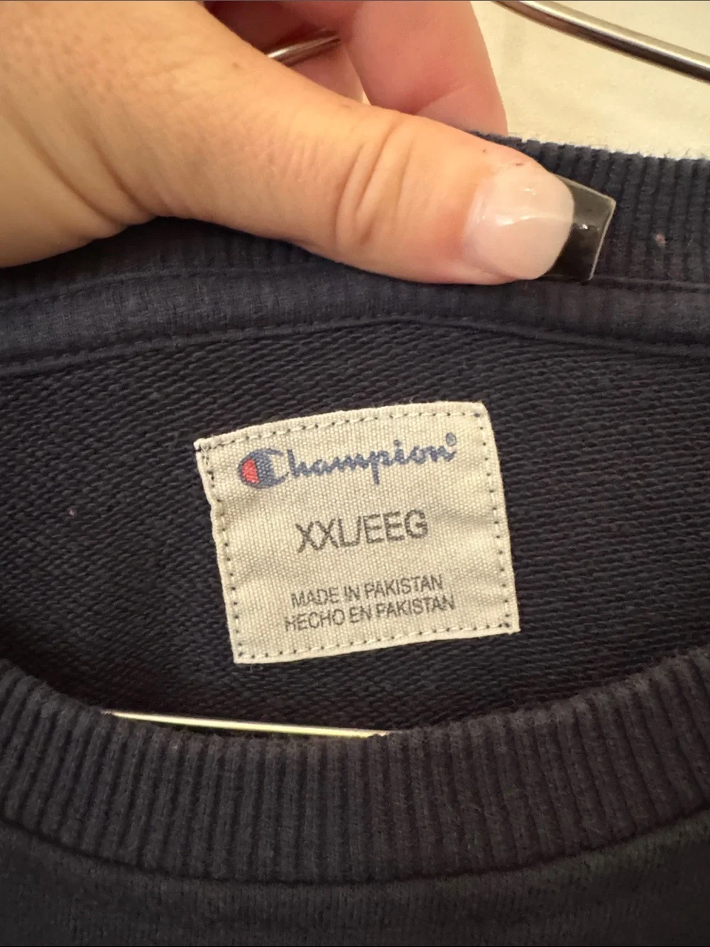 Champion Black Logo Crewneck Sweatshirt with Small Embroidered Emblem